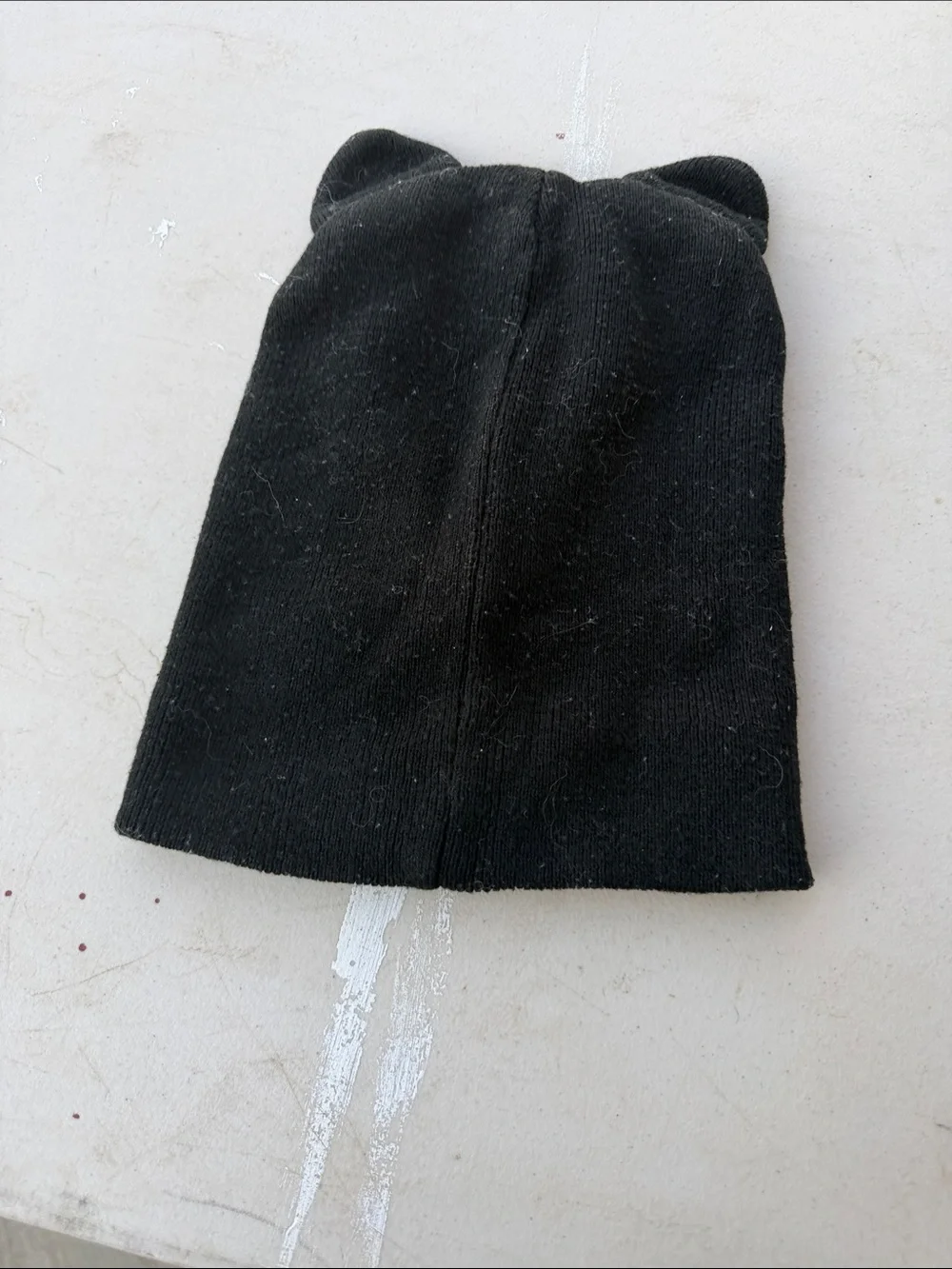 Pugs Kids Black Knit Beanie with Floral Ear Accents